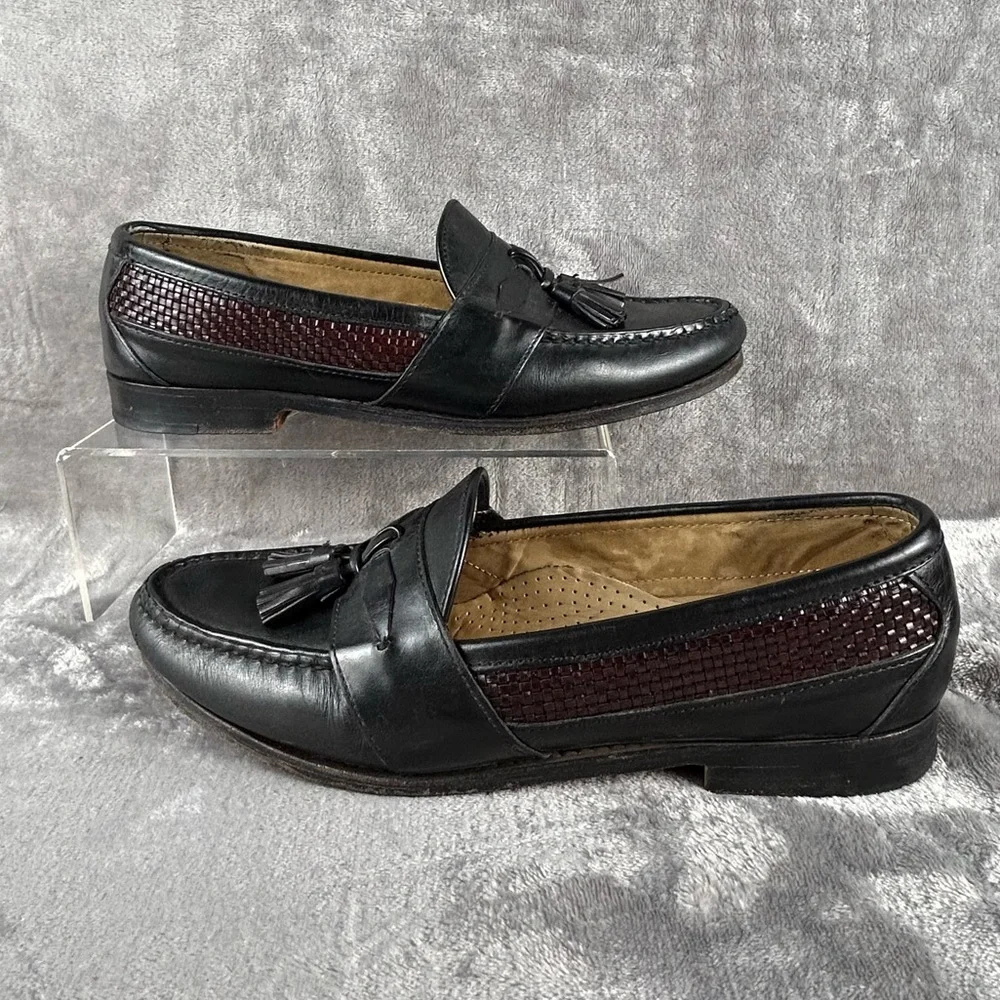 Allen Edmonds Bennington Loafers Mens 10.5 Two Tone Black Brown Tassel Loafers
